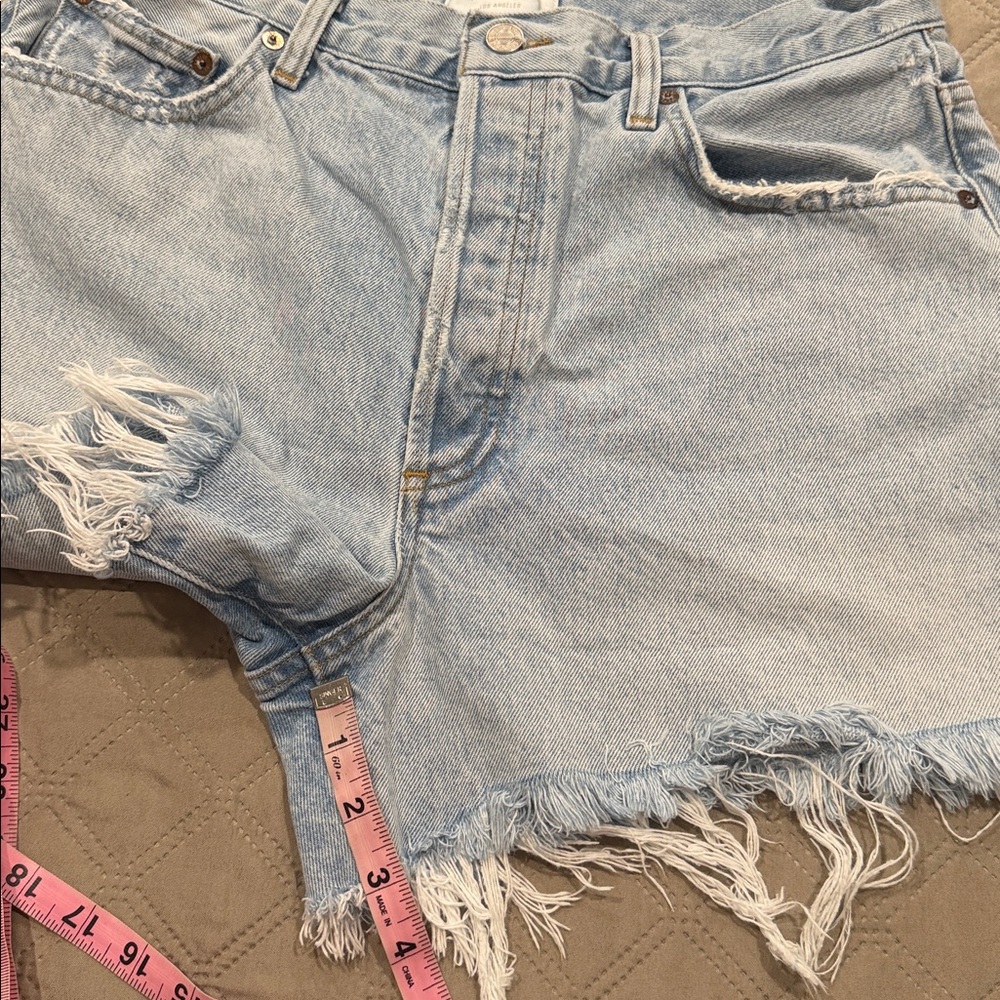 Agolde Light Blue Button-Fly Short - Picture 7 of 12